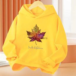 Moda menino hoodies 2023 primavera outono crianças casual pulôver moletom crianças maple leaf print básico coatl231138