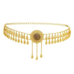 Belly Chains Us Warehouse Vintage Gold Metal Womens Hollow Sunflower Shape Waist Chain Belt Female Bright Crystal Drop Delivery Jewelr Dhqhx