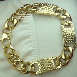 Men's Cool 14K 14CT Gold Filled GF 14mm Width 23cm Length Cool Braclet B1402349