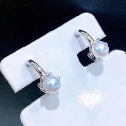 22091301 PEARL Jewelry earrings ear studs 925 silver aka 4 5-5mm round circle hook292T