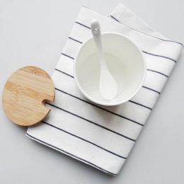 Tea Napkins Kitchen Towels Set Of 4 Highly Absorbent Cotton Dishcloths Trendy Plaid Black White Bar TJ8132 45x60cm
