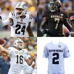 Custom Western Michigan WMU Football Jersey College Jack Salopek Treyson Bourguet Jalen Buckley Adam Vandervest Mark Konecny Donald Willis Mens Women Youth