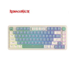 Keyboards REDRAGON Wireless Mechanical Gaming Keyboard Support Bluetooth 2 4G 3 Mode Gamer 82 Keys for Computer PC Laptop 231130