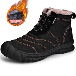 Boots Men Shoes Thick Sole Fashion Sneakers Winter Warm Male Big Size 46 Rubber Non-Slip Outdoor Mens Ankle Snow