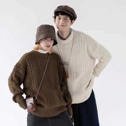 Men's Sweaters 2023 Winter Fashion Trend Wool Pure Colour Streetwear Loose Knitting In Warm Coats Round Collar Pullover S-2XLyolq