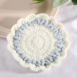 Table Mats Wave Lace Coasters With Simple And Cute Temperament Flower Knitted Handcrafted Home Decoration