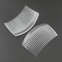 20PCS 5 0cm 8 5cm 23teeth Clear plain plastic hair combs for diy hair accessories bridal headpieces transparent side combs2988