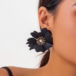 Stud Earrings Exaggerated Flower Dangle Fashion 2023 Black Donutse For Women Luxury Designer Earring Jewellery