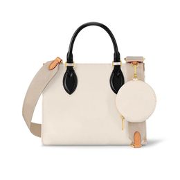 Cowhide Shopping Bag White Tote Bags Designer Women Handbag With Circular Wallet Fashion Letter Print Genuine Leather Hand Bags Top Quality Clutch