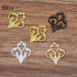 BoYuTe 100 Pieces Lot Metal Brass Stamping 13 15MM Filigree Flower Findings DIY Jewellery Accessories Parts Whole286T