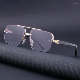 Sunglasses Vintage Metal Rimless For Men Women Square Sun Glasses In Luxury Designer Frameless Sunglass Male Fashion Shades