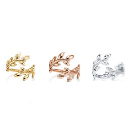 Hot sell Birthday Christmas GiftBlue box TF Classic designer tiff ring top Small Fashion T Home S Pure Silver Olive Leaf Open Ring Gold Plated Versatile Sweet