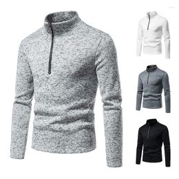 Men's Hoodies 2023 Autumn And Winter Dress Front Zipper Design Fitness Slim Fit High Neck Underlay Sweater Coat