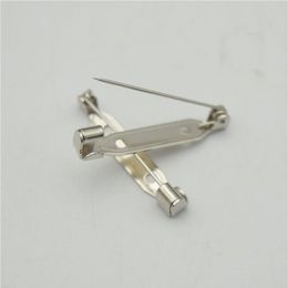 500pcs 2 4cm High Quality Safety pins Brooch Base Back Bar Badge Holder Brooch Pins DIY Jewellery Finding301V
