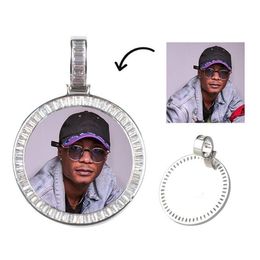 Personalised Picture Po Pendant Necklace for Women Men Memory Round Pendant Necklace with Tennis Chain281z