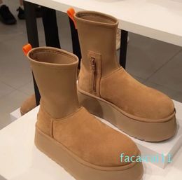 australia designer snow boots ug women winter platform boot fur bottes ankle wool shoes sheepskin real leather c