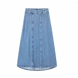 Skirts WOMEN 2023 Chic Design Casual High Waist Denim Skirt Temperament Retro Elegant Cape Mujer 6164157