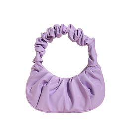 Solid Colour cloud pleated bag simple women's armpit bag sweet shoulder bag2023 FMT-4016
