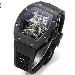 52-01 montre de luxe Luxury Classic Watch 43X50mm tourbillon mechanical movement titanium case rubber strap designer watchs men Watches Wristwatches