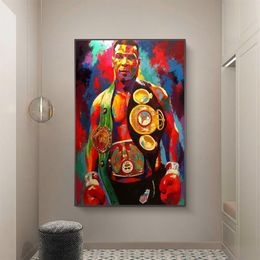 Street Graffiti art Poster Wall Art Decor Painting Print Canvas Art Boxing DHAMPION tyson Picture for Children's RoomHome Dec3175