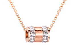 Personality double row crystal Roman numerals pendant high quality ladies rose gold necklace Jewellery Gifts 3GX14353188662