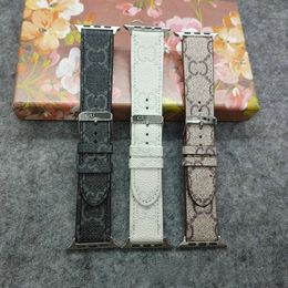 Watch Bands Luxury Brand Leather Apple Band 38 40 41 42 44 45 49 mm New s Strap Wristband For I 8 7 6 5 4 SE Ultra 2 Designer fashion brand band Q240514