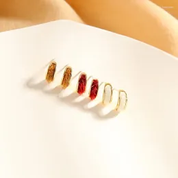 Stud Earrings BALANBIU 2023 Fashion Women Jewellery Easy-matching Red Brown White Velvet Gold Colour Alloy Accessories