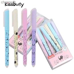 Gel Pens Cute Cat Erasable Pen 0.38mm Washable Handle Magical Eraser Gel Pen Blue Ink Erasable Refills Rod Kids School Stationery YQ231201