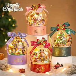 Christmas Toy Supplies LOZ ARRIVE Architecture Merry Christmas House Tree Deer 3D Mini Blocks Bricks Building Toys for Children 1306 231130