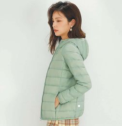 Women's Yoga Short Thin Down Jacket LL Outfit Solid Colour Puffer Coat Sports Winter Warm Outwear S-4XL Slim and slim9