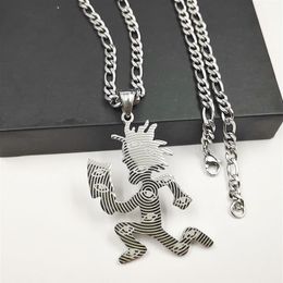 New juggalo Hatchetman Insane Clown Posse Twiztid ABK stainless steel pendant Figaro necklace 30inch281S