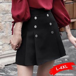 Skirts Streetwear Double-breasted School Uniform Goth Dark Pleated Skirt High Waist Short Y2K Indie A-Line Mini Korean