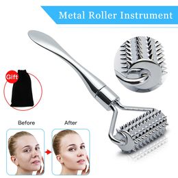 Face Care Devices Stainless Steel Pointed Roller Spatula Massage Ball Stone Face Roller Massager face lifting Neck Beauty Skin Care Tool 231130