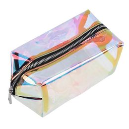 Design Women Cosmetic Bag Laser Makeup Case Transparent Beauty Organizer Pouch Female Jelly Clear Bags & Cases198V
