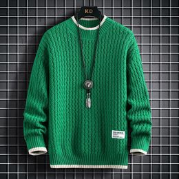 Men's Sweaters Christmas Sweater Men Knitted Sweater Men Harajuku Stripe Pattern Knitted Pullover Vintage O-Neck Winter Sweaters S-4XL 231201