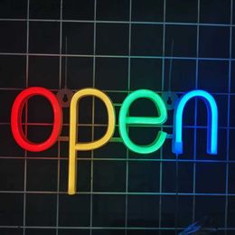 LED Neon Sign Open Sign Neon Light LED USB Battery Case Powered Store Shop Business Advertisement Night Lamp Wall Door Window Hanging YQ231201