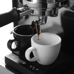 Coffee Pots MHW-3BOMBER 80ml Ceramic Espresso Cup With Saucer Set Latte Art Mugs Mug Professional Home Barista Tool Accessories