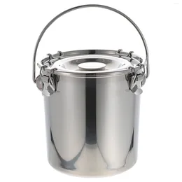 Storage Bottles Stainless Steel Sealed Bucket Pot Buckle Sealing Container Lid Peanut Oil Waterproof Tea Canister