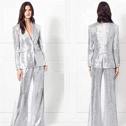 Women s Two Piece Pants Fashion Suit 2 Sequin Decorative Dress Party Wedding Tuxedo Suit 231201