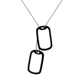 Custom Engraving Stainless Steel Double Military Dog Tags Necklace with Rubber Spacer USA Armed Forces Design254A