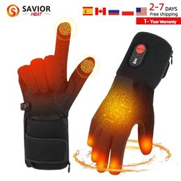 Ski Gloves Saviour HEAT Winter Heated Liner Rechargeable Electric Glove for Men Women Thin Cycling Biker Hand Warmer 231201