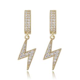 Trendy Hip Hop Earrings for Men Women Gold Silver Colour CZ Light Earings Iced Out Bling CZ Rock Punk Wedding Gift244g