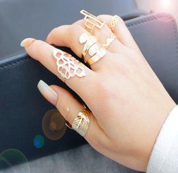 Bohemian Charms Midi Finger Band Ring Sets Vintage Tin Alloy Geoemtric Designer Jewellery For Women 6PCSSet Ring Fashion Access3468046