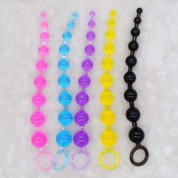 Sex Toy Massager Super Long Silicone Butt Plug Anal Beads Ball Toy for Beginners Man Women