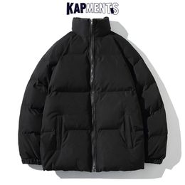 Men's Down Parkas KAPMENTS Men Harajuku Solid Warm Puffer Jacket Parka Mens Japanese Streetwear Winter Jacket Male Korean Fashion Bubble Coat 231201