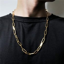Chains Fashion Paperclip Link Chain Women's Necklace 316L Stainless Steel Gold Colour Long For Women Men Jewellery Gift235k