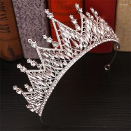 Hair Clips Fashion Elegant Korean Gold Color Crown Accessories Luxury Crystal Tiara For Women Wedding Headdress Bridal Jewelry