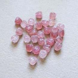 Loose Gemstones 10 11.5mm Pink Strawberry Quartz Crystal Pumpkin Beads For Jewelry Making Diy Necklace Earring Bracelet Charm Pendant