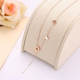 New Design Letter Love Necklaces 18K Gold Rose Gold Chain Fashion Womens Necklace Top Quality Jewelry for Women2458