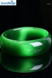 Genuine Bright Green Natural Cat Eye Stone Crystal Bangles Women Lucky Gift Help Marriage Bracelet Jewellery JoursNeige14547100